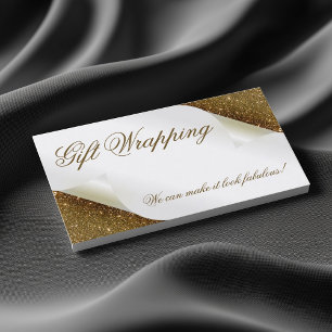 Geschenkwrapping Boutique Souvenir Shop Gold Glitz Visitenkarte