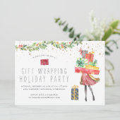 Geschenkwrapping | Einladung von Feiertagen (Stehend Vorderseite)