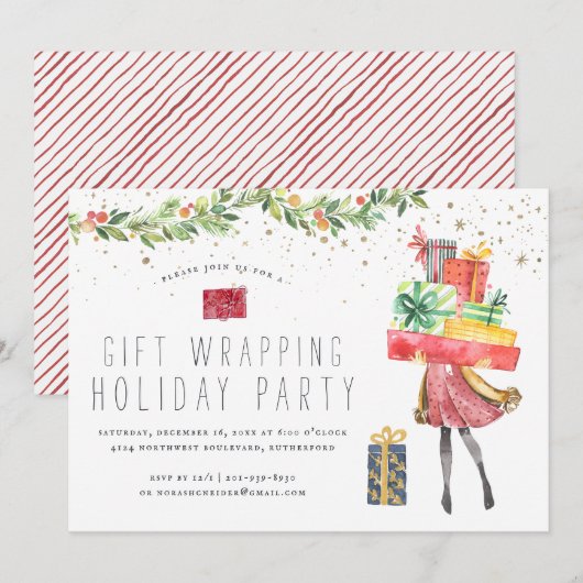 Geschenkwrapping | Einladung von Feiertagen (Vorne/Hinten)