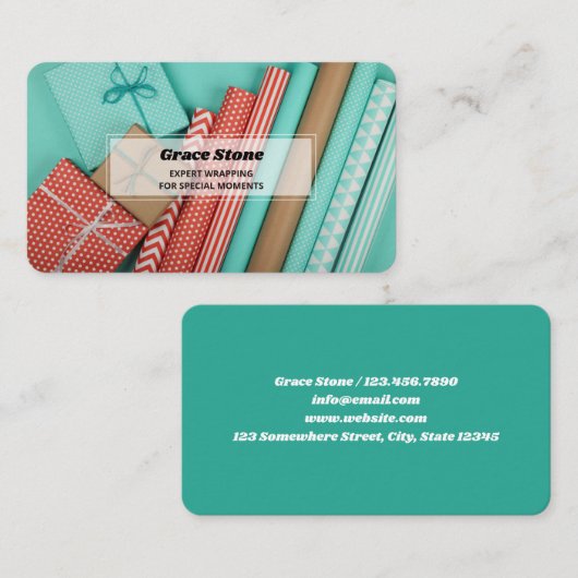 Geschenkwrapping Visitenkarte (Vorne/Hinten)