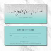 Geschenkzertifikat Aquamariner Silberner Glitzer