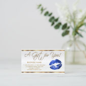 Geschenkzertifikat Blue Lipstick Business Rabattkarte (Stehend Vorderseite)