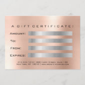 Geschenkzertifikat Blush Silver Lash Schönheitssal (Rückseite)