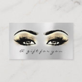 Geschenkzertifikat Brows Silver Gold Lashes Makeup Rabattkarte (Vorderseite)
