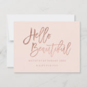 Geschenkzertifikat erröten das schöne Rosengold Einladung (Vorderseite)