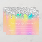 Geschenkzertifikat Eyelashes Aquamarin Makeup Holo Postkarte (Vorne/Hinten)