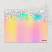 Geschenkzertifikat Eyelashes Aquamarin Makeup Holo Postkarte (Rückseite)