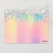 Geschenkzertifikat Eyelashes Aquamarin Makeup Holo Postkarte (Rückseite)