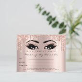 Geschenkzertifikat Eyelashes Confetti Makeup Artis Postkarte (Stehend Vorderseite)