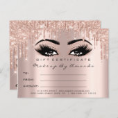 Geschenkzertifikat Eyelashes Confetti Makeup Artis Postkarte (Vorne/Hinten)