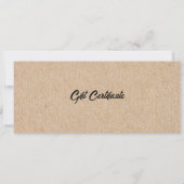 Geschenkzertifikat für benutzerdefinierte Firmenlo (Rückseite)