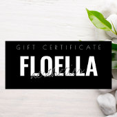 Geschenkzertifikat für benutzerdefinierte schwarze