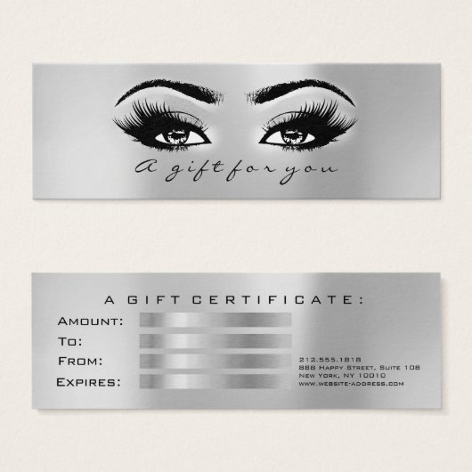 Geschenkzertifikat Grau klein ! Lashes Makeup arti (Vorne & Hinten)