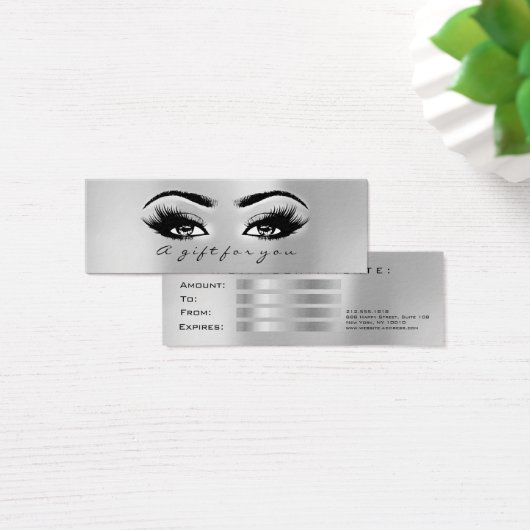 Geschenkzertifikat Grau klein ! Lashes Makeup arti (Schreibtisch)