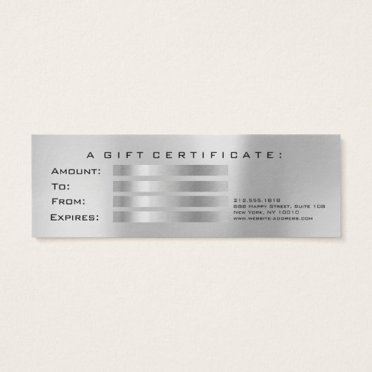 Geschenkzertifikat Grau klein ! Lashes Makeup arti (Rückseite)