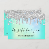 Geschenkzertifikat Holograph Glitzer Tropfens Nail (Vorne/Hinten)