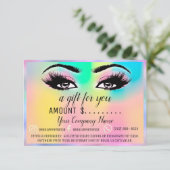 Geschenkzertifikat Holograph Rainbow Pink (Stehend Vorderseite)