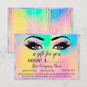 Geschenkzertifikat Holograph Rainbow Pink (Vorne/Hinten)