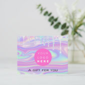 Geschenkzertifikat Holograph Unicoron Logo Pink Tr Postkarte (Stehend Vorderseite)