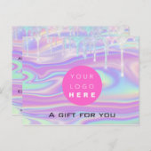 Geschenkzertifikat Holograph Unicoron Logo Pink Tr Postkarte (Vorne/Hinten)
