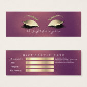 Geschenkzertifikat Kupfer-Rose Gold Lashes Makeup (Vorne & Hinten)