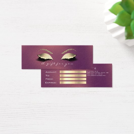 Geschenkzertifikat Kupfer-Rose Gold Lashes Makeup (Schreibtisch)
