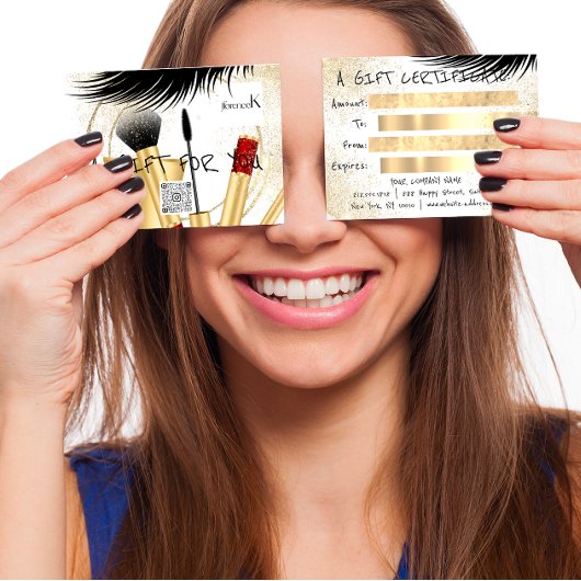 Geschenkzertifikat Lash Makeup ästhetisches LogoQR