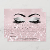 Geschenkzertifikat Lashes Erweiterung Makeup Grau  Postkarte (Vorne/Hinten)