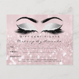 Geschenkzertifikat Lashes Erweiterung Makeup Grau  Postkarte
