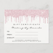 Geschenkzertifikat Lashes Erweiterung Makeup Pink Postkarte (Vorderseite)