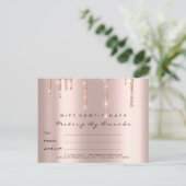 Geschenkzertifikat Lashes Erweiterung Makeup Postkarte (Stehend Vorderseite)