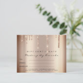 Geschenkzertifikat Lashes Erweiterung Makeup Skinn Postkarte (Stehend Vorderseite)