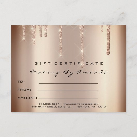 Geschenkzertifikat Lashes Erweiterung Makeup Skinn Postkarte (Vorderseite)