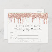 Geschenkzertifikat Lashes Erweiterung Makeup White Postkarte (Vorne/Hinten)