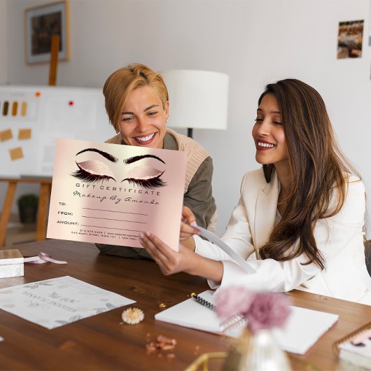 Geschenkzertifikat Lashes Erweiterung MakeupBlush  Postkarte