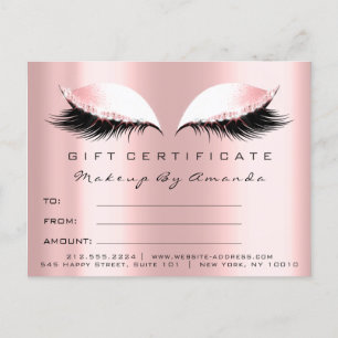 Geschenkzertifikat Lashes Extension Makeup Artist Postkarte