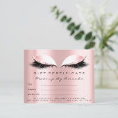 Geschenkzertifikat Lashes Extension Makeup Artist Postkarte (Stehend Vorderseite)