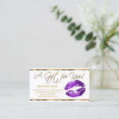 Geschenkzertifikat Lila Lipstick Business Rabattkarte (Stehend Vorderseite)