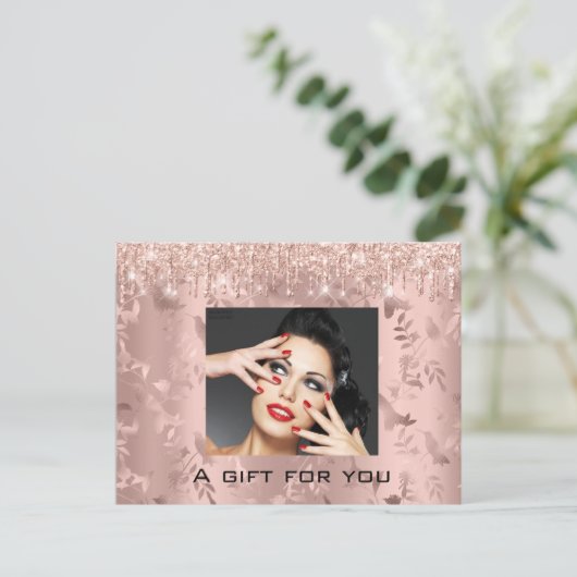 Geschenkzertifikat Maßgeschneiderte Rose Postkarte (Stehend Vorderseite)