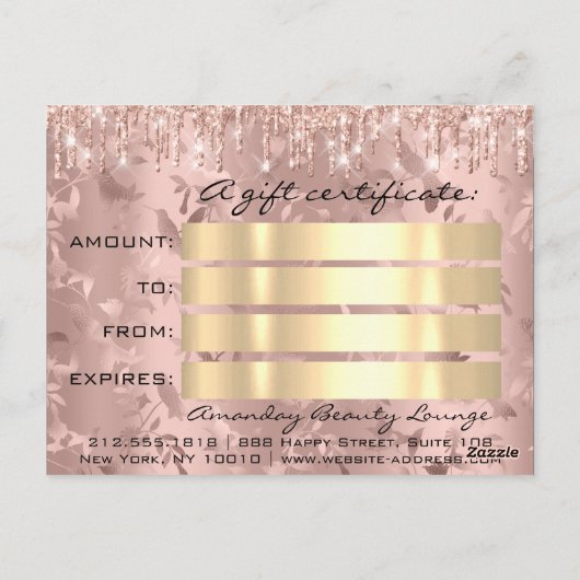 Geschenkzertifikat Maßgeschneiderte Rose Postkarte (Rückseite)