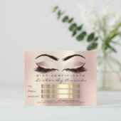 Geschenkzertifikat Mikroblading Cosmetologin Lashe Postkarte (Stehend Vorderseite)