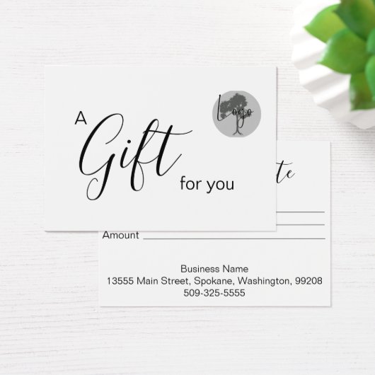 Geschenkzertifikat mit Logo (Schreibtisch)