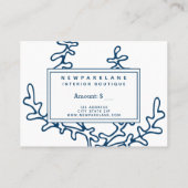 Geschenkzertifikat Muster der Pflanze des blauen M Visitenkarte (Rückseite)