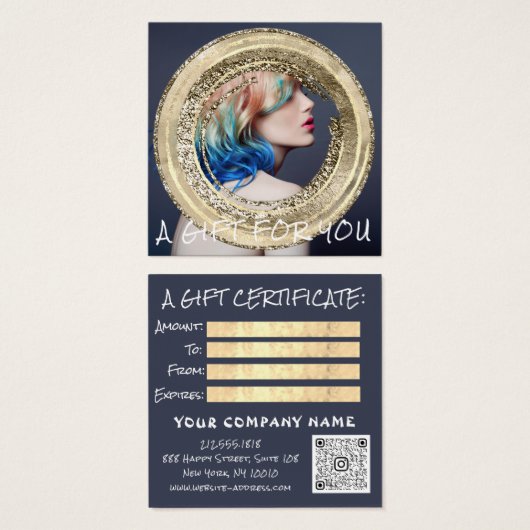 Geschenkzertifikat Nail Haar Makeup QR Logo Foto (Vorne & Hinten)