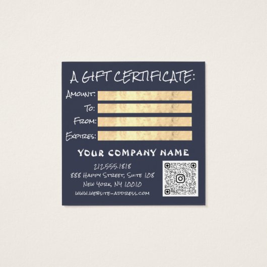 Geschenkzertifikat Nail Haar Makeup QR Logo Foto (Rückseite)