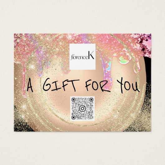 Geschenkzertifikat Nails Gold Makeup Tropfen QR Co (Vorderseite)