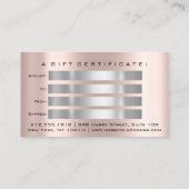 Geschenkzertifikat Nails Makeup Eyelash Rose Tropf Visitenkarte (Rückseite)