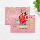 Geschenkzertifikat Nails Rosa Makeup Tropfen QR Fo (Schreibtisch)