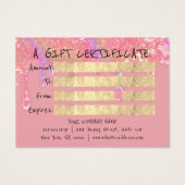 Geschenkzertifikat Nails Rosa Makeup Tropfen QR Fo (Rückseite)