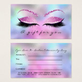 Geschenkzertifikat Ombre Pink Lash Extension Makeu (Vorne & Hinten)